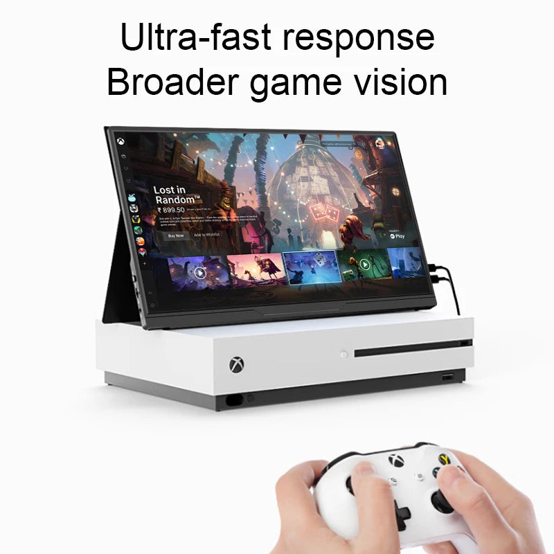 Lanlipu, monitor portátil de 14, 15,6 y 16 pulgadas, pantalla adicional ultrafina, resolución 1920 x 1200, para PC, teléfonos móviles, Xbox, Switch, PS4/5.