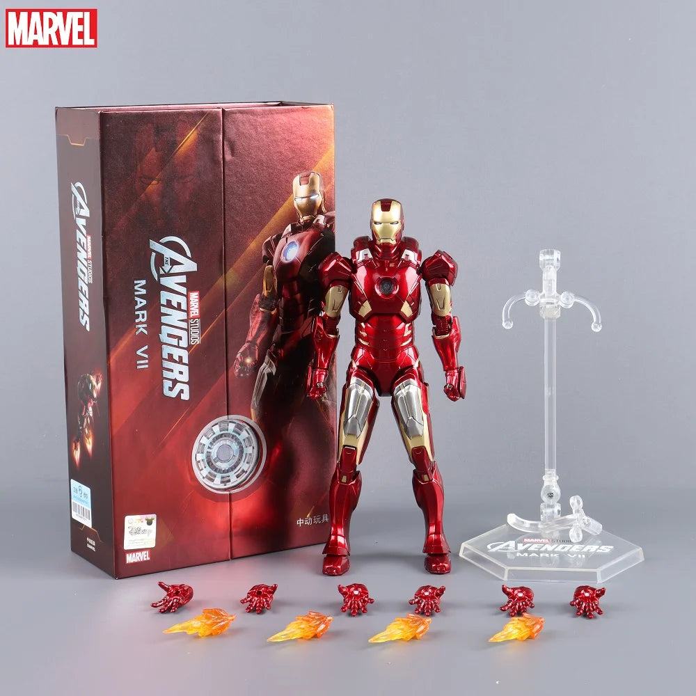 ZD Toys Iron Man figura de acción Mark 35 pargo rojo Iron Man MK 24 MK 22 MK 47 Tony Stark Ironman figura acción coleccionar juguete para regalo