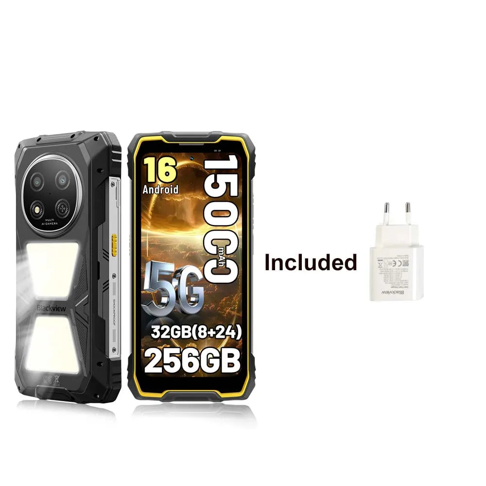 [Envío desde Polonia] [Sin cargador de la UE] Smartphone resistente Blackview ROCK 2 Pro 8GB+256GB 6,67 pulgadas IPS Android 16 15000mAh 33W 5G