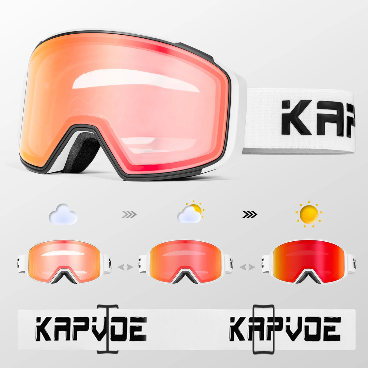 KAPVOE lente de atracción magnética deportes al aire libre gafas de esquí fotocromáticas protección esquí Snowboard correa antideslizante gafas de nieve