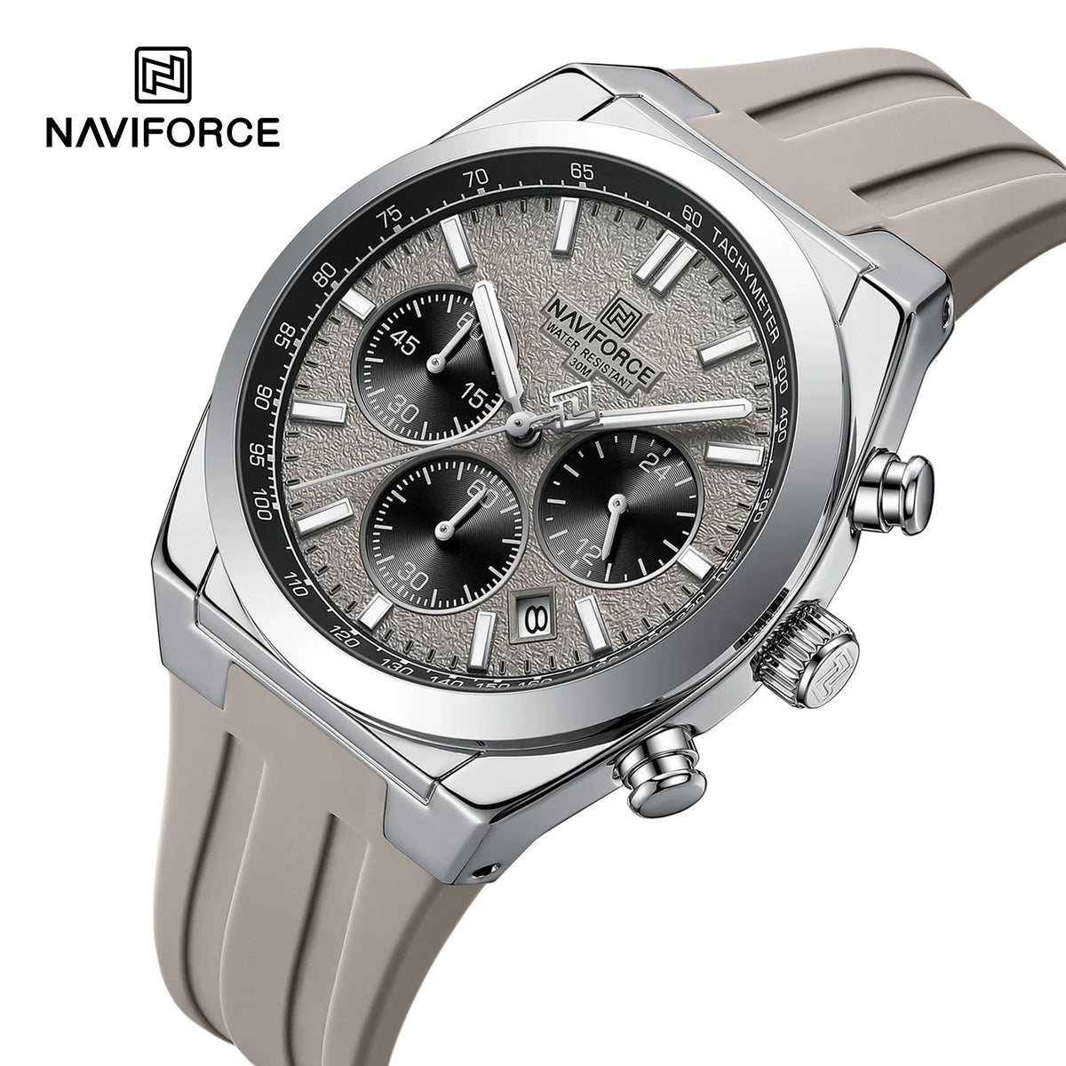 NAVIFORCE Men's Sport Watch Waterproof Silicone Strap Chronograph Watch Luxury Brand Man Waterproof Luminous Quartz Wristwatch
