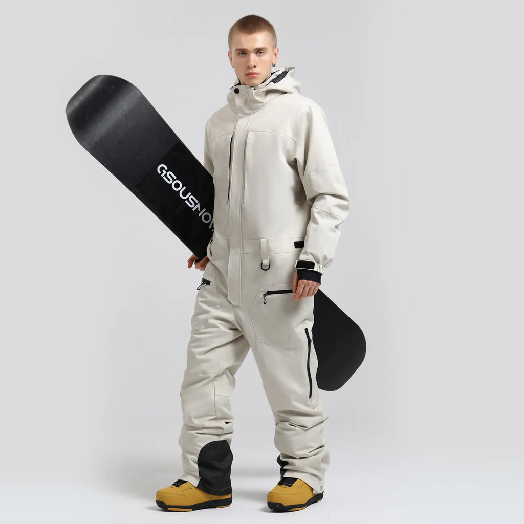 Traje de Esquí de una Pieza para Hombre Gsou Snow 2026, 3L, Cálido, Impermeable, Cortavientos, Mono de Esquí y Snowboard para Invierno