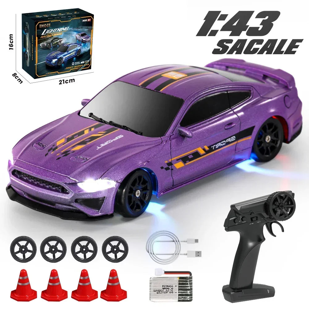 Mini coche de drift teledirigido 2.4G 1/43 8501/8500 - Coche de radiocontrol de alta velocidad | Modelo de drift profesional | Juguetes para niños y regalos de carreras