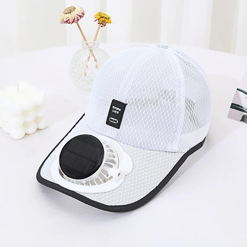 Gorra de béisbol con ventilador solar recargable por USB, gorra de malla con protección solar para verano, ideal para pesca, camping y deportes al aire libre