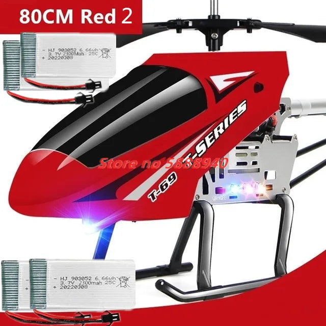 Helicóptero RC de Aleación Actualizado, 2.4G, 150M, 85CM, Gran Tamaño, Resistente a Caídas, con Luces LED, Control Remoto, Regalos