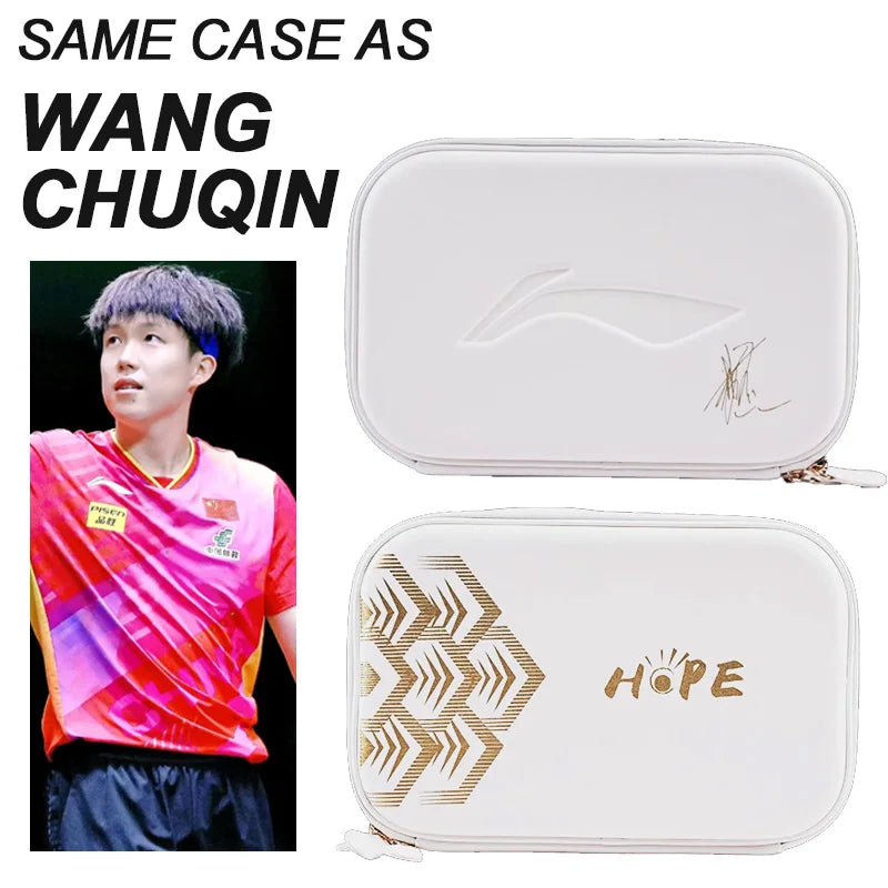 Estuche de transporte de tenis de mesa LI-NING, carcasa dura, estuche profesional para raqueta de Ping Pong para equipo nacional chino