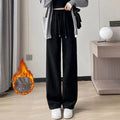Pantalones térmicos de felpa para niñas, de cintura alta, ideales para el invierno, pantalones de terciopelo cálidos para la nieve, pantalones de mujer, de diseño moderno, cómodos y de corte recto.
