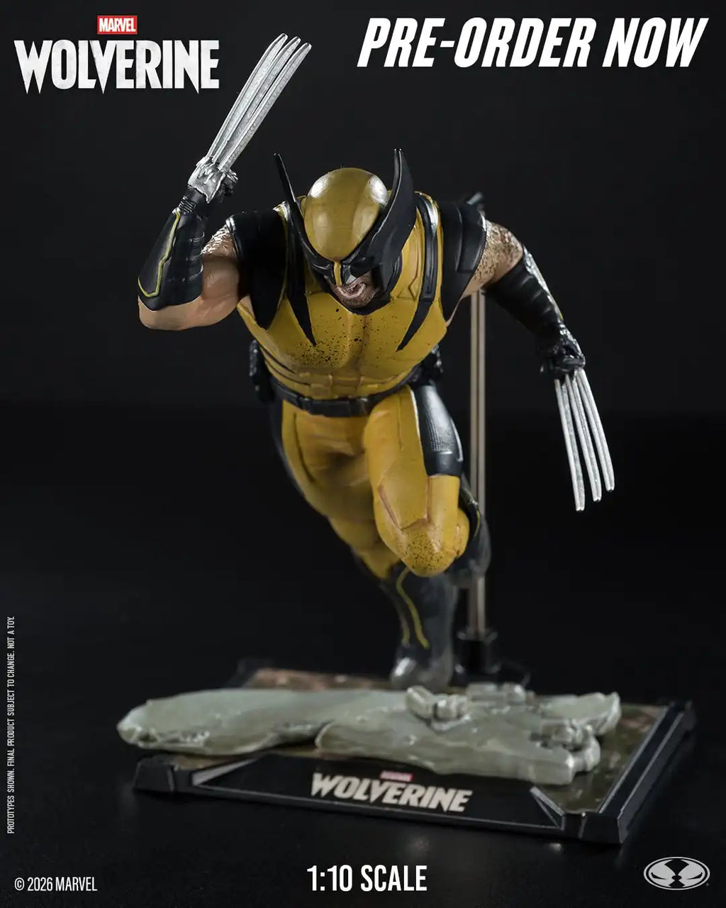 Mcfarlane Toys Wolverine, Estatua Articulada a Escala 1:10, Colección Marvel Games, Modelo Gold Label, Kit de Garaje