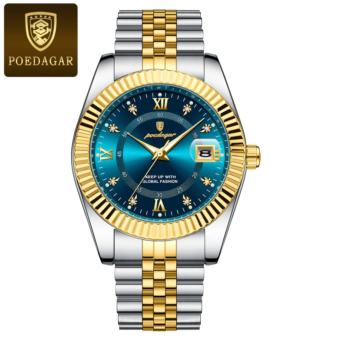 Reloj de lujo para hombre POEDAGAR, resistente al agua, acero inoxidable, luminoso, reloj de pulsera militar, cronógrafo de cuarzo para negocios