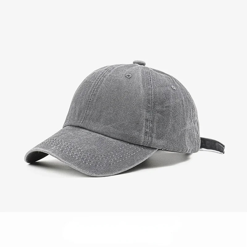 Gorra de béisbol de mezclilla lavada para hombre y mujer, gorra snapback, estilo hip hop vintage, color sólido, estilo casual deportivo para exteriores