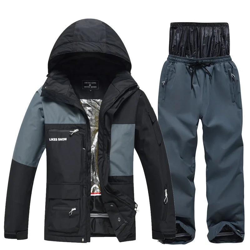 Monos de esquí y Snowboard para hombres y mujeres, traje de esquí térmico impermeable a prueba de viento, conjunto de chaqueta y pantalones de montaña, nuevo, Invierno