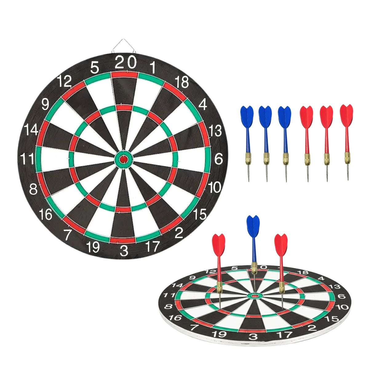 Juego de dardos para interiores de 15 pulgadas con 6 dardos, tablero de fácil almacenamiento y para colgar, ideal para fiestas, juegos en familia, reuniones y regalos
