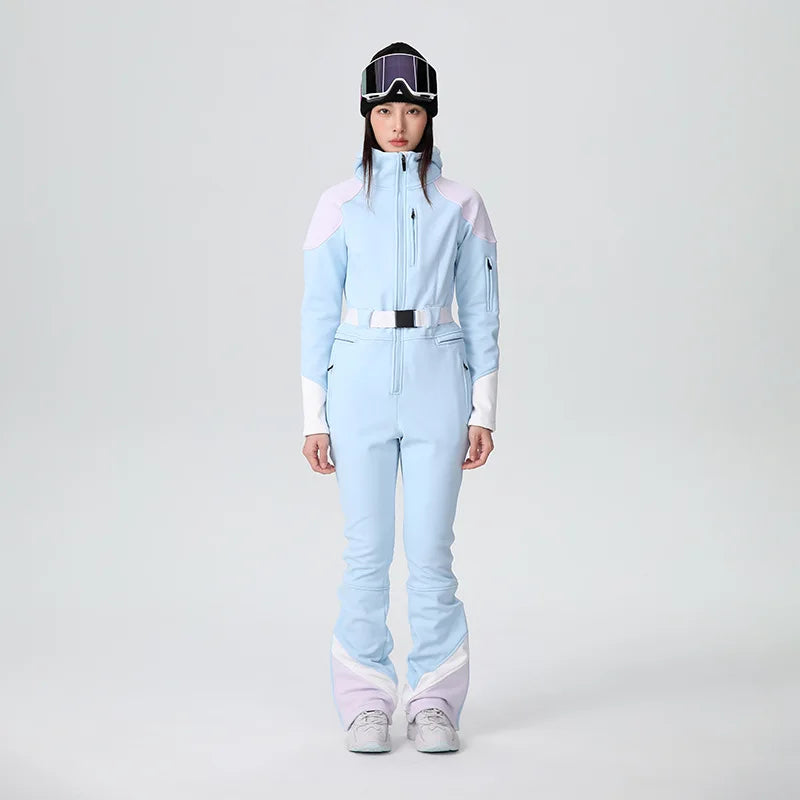 SEARIPE-mono de esquí cálido de alta elasticidad para mujer, traje de Snowboard impermeable y transpirable, conjunto ajustado relleno de plumón para invierno