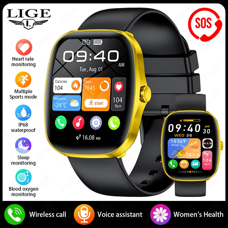 Nuevo reloj inteligente para mujer de 1.53" HD, smartwatch para Android e iOS con llamadas BT, monitor de frecuencia cardíaca, sueño y SpO2, resistente al agua IP68, relojes inteligentes para hombre