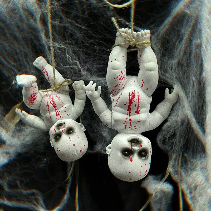 Muñecos de fantasmas colgantes para Halloween, juguetes espeluznantes y divertidos, adorno para crear un ambiente de terror, accesorio para bares y patios, decoración para fiestas de Halloween.