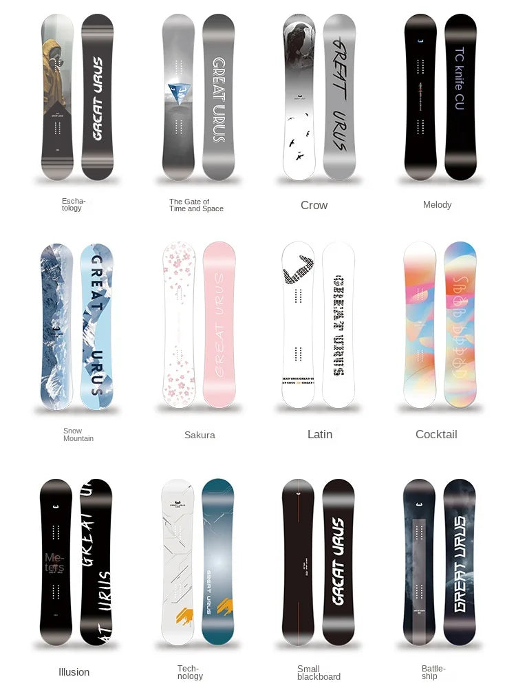 Tabla de flores plana para Snowboard profesional para adultos, núcleo de madera de álamo blanco de montaña, bidireccional