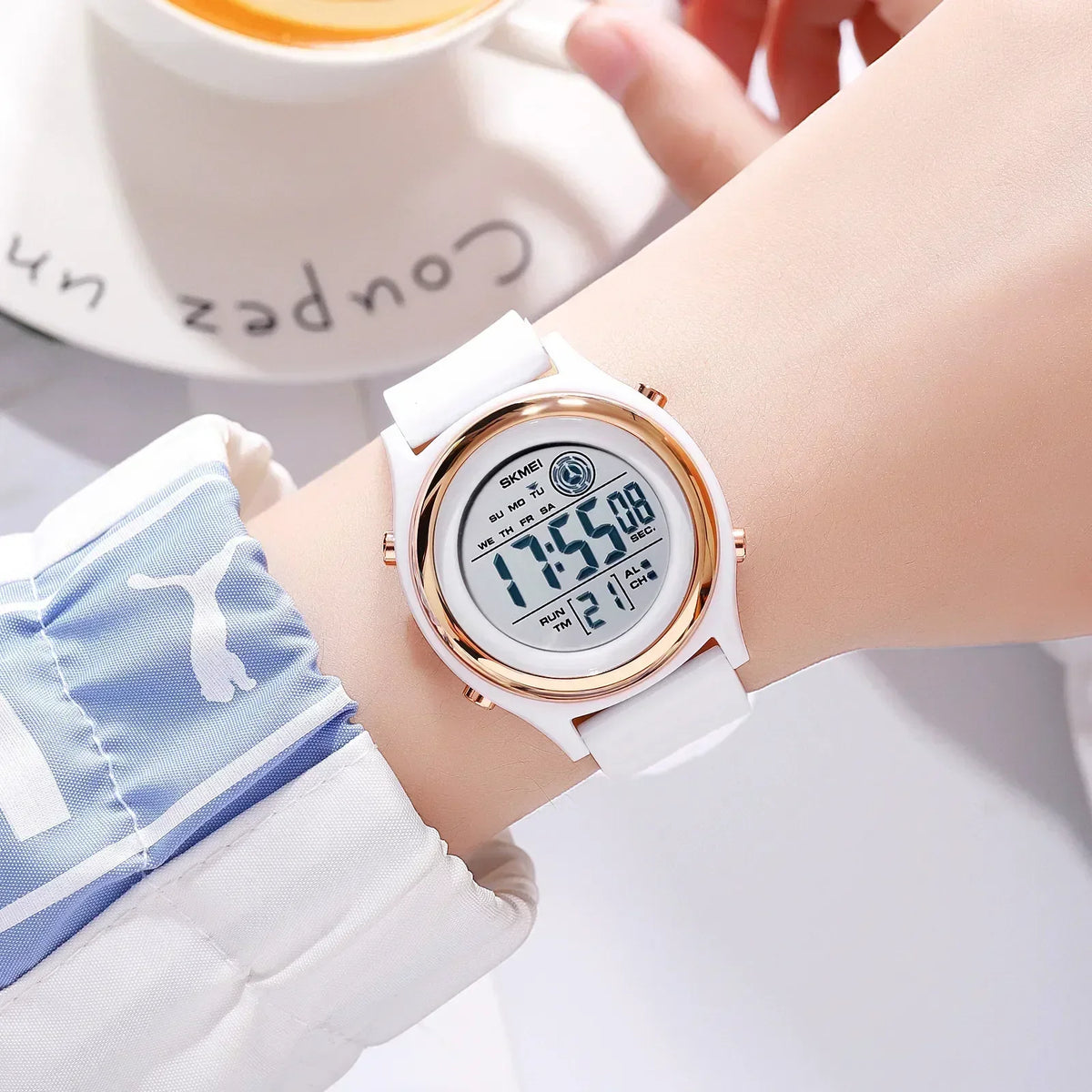SKMEI Lujo Impermeable Resistente a Golpes Deportivo con Cuenta Regresiva Reloj Digital de Pulsera para Mujer Cronómetro Señora Niña Relojes 2094