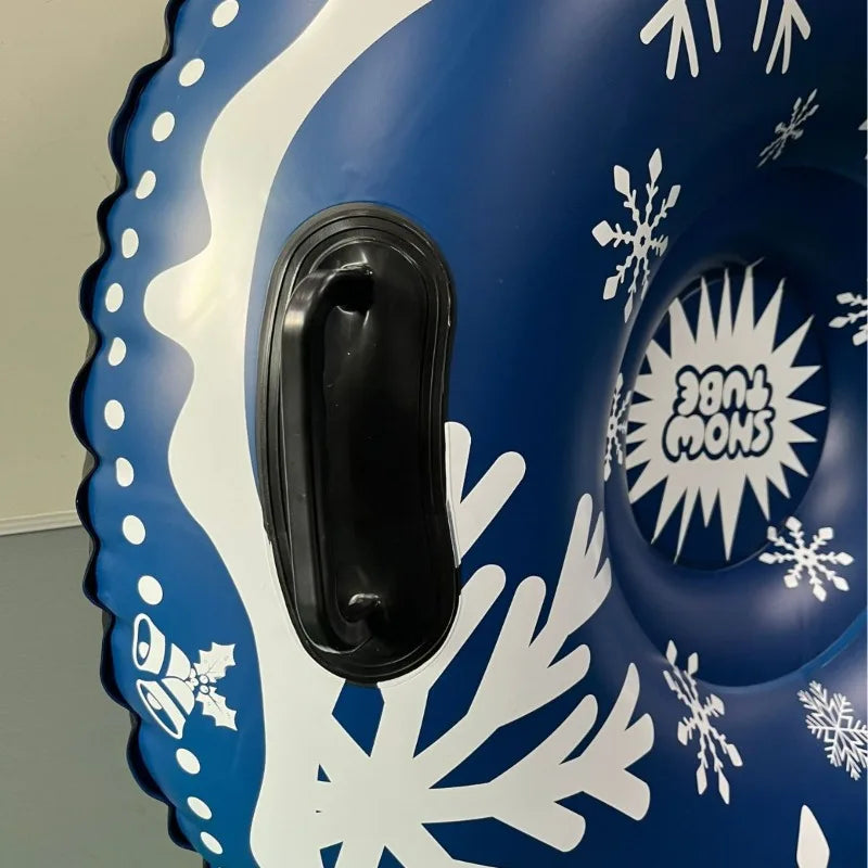 Anillo de nieve inflable, trineo grande, placa base reforzada gruesa y mango fuerte, Material de PVC resistente al frío, suministros para esquí en nieve