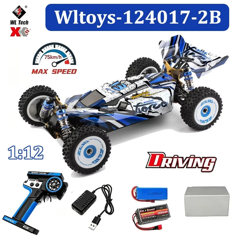 WLtoys 144016 124017 Serie 75KM/H 2.4G Coche RC sin escobillas 4WD Eléctrico de Alta Velocidad Todoterreno Juguetes de Control Remoto para Derrape para Niños