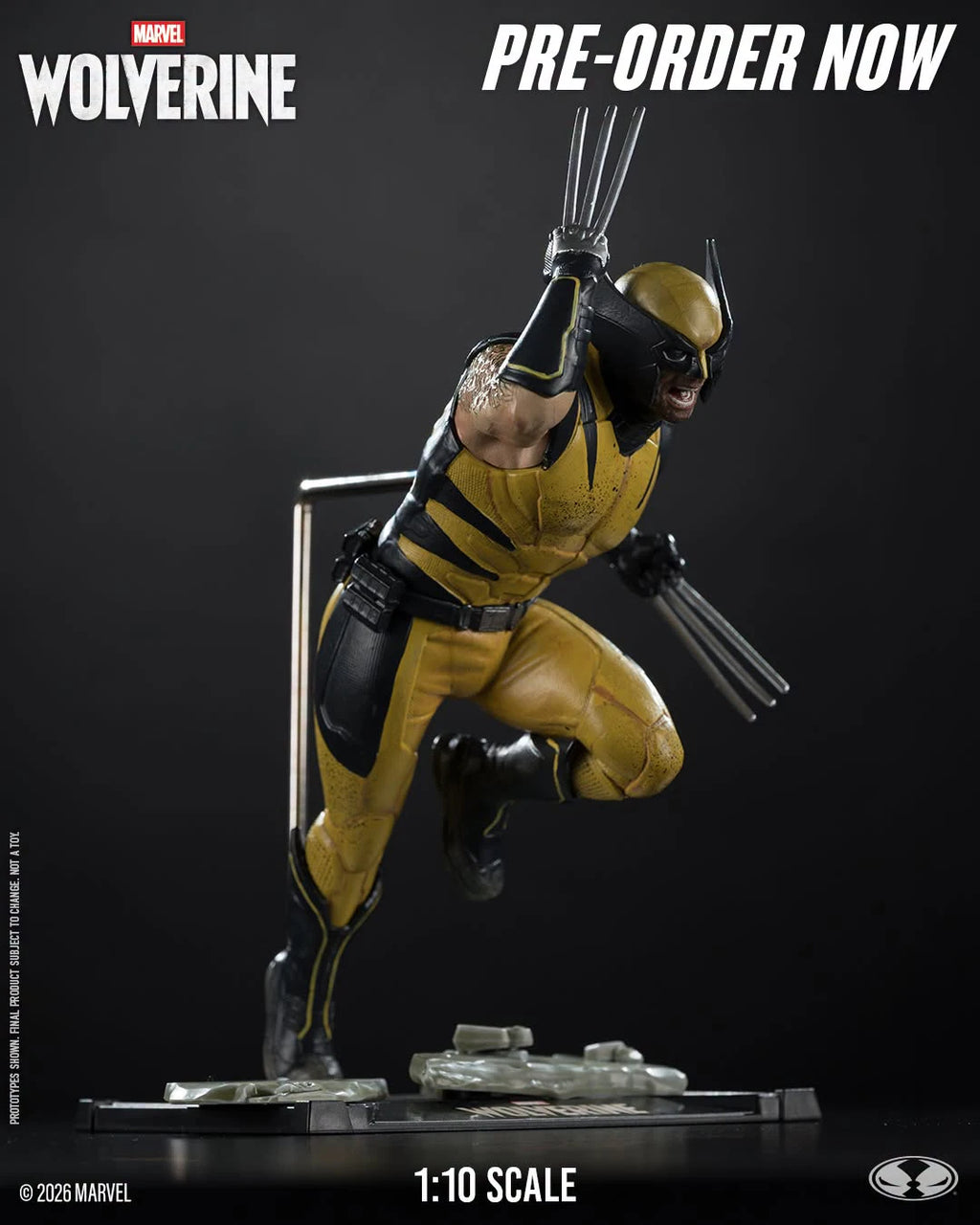 Mcfarlane Toys Wolverine, Estatua Articulada a Escala 1:10, Colección Marvel Games, Modelo Gold Label, Kit de Garaje
