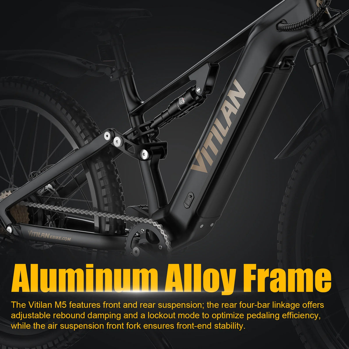 Bicicleta eléctrica Vitilan M5 de 1000W, 48V 15Ah, sensor de par de 90-100Nm, neumáticos de 27.5*2.8 pulgadas, cuadro de aluminio, 9 velocidades, para viajes al aire libre, adultos