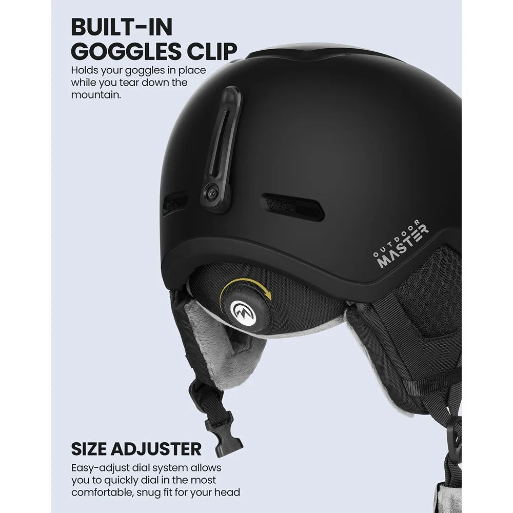 Casco de Nieve OutdoorMaster MIPS para Esquí y Snowboard, Casco para Adultos, Hombres y Mujeres, Invierno, Ventilación Ajustable, Certificado de Seguridad