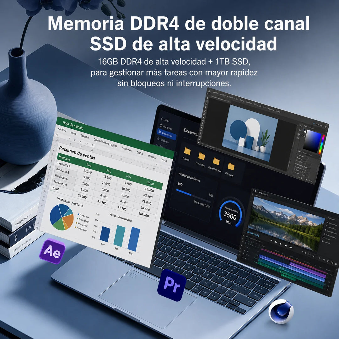 Ninkear N16 Pro portátil laptop pc 16 pulgadas 2.5K 120Hz IPS Intel Core i7-12700H 16GB RAM 1TB SSD Windows 11 ordenador gaming negocio oficina estudio trabajo portátil potente