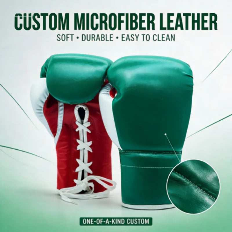 Guantes de Boxeo de Cuero Ultrafino Personalizados OEM ODM, Suaves y Cómodos, Estilo de Cierre para Entrenamiento de MMA, Muay Thai y Taekwondo