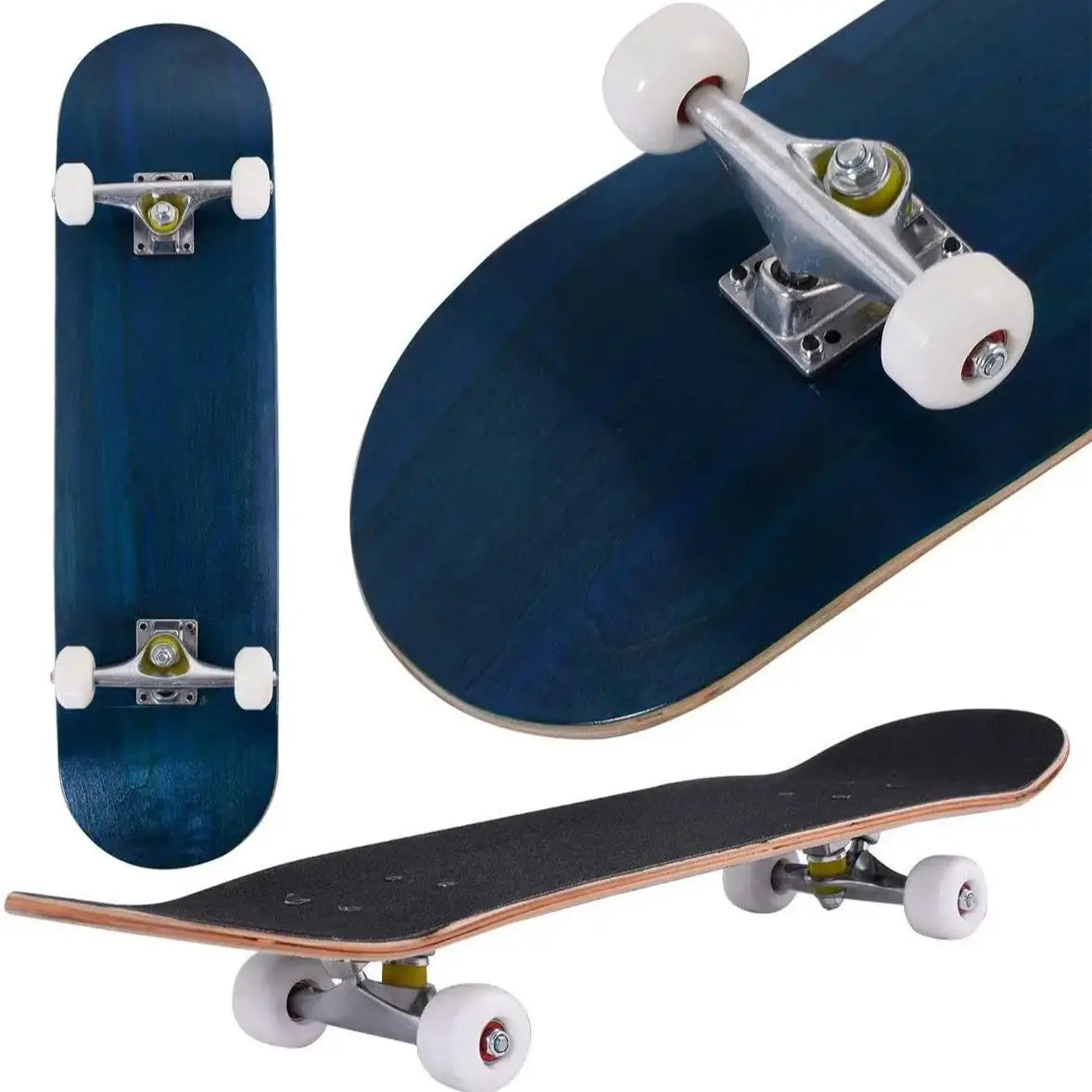 Patineta de Madera 7-Laper, 4 Ruedas de PU, 80x20cm, Soporta 50KG, para Jóvenes o Principiantes