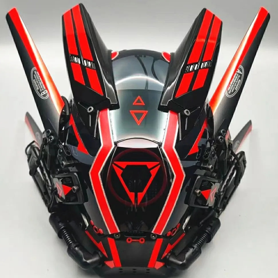 Máscara Cyber punk LED peinado trenza Halloween Navidad juego de rol casco fiesta regalo para adultos ﻿