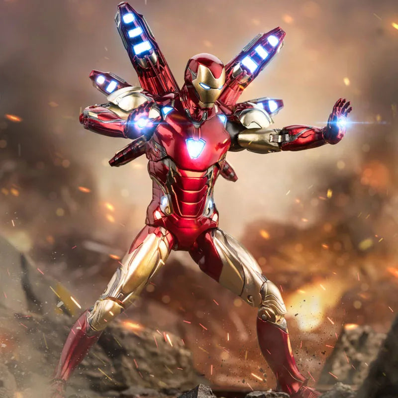 ZD Original vengadores4 Tony Stark LED Iron Man MK85 2,0 Infinity Saga colección de figuras de acción modelo juguetes niños regalos de cumpleaños