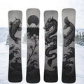 Tabla de Snowboard de Madera Personalizada con Borde de Acero de Longitud Completa, Diseño Rígido y Flexible, Tabla con Grabado de Cabeza de Martillo para Esquiadores Avanzados, Doble 168cm