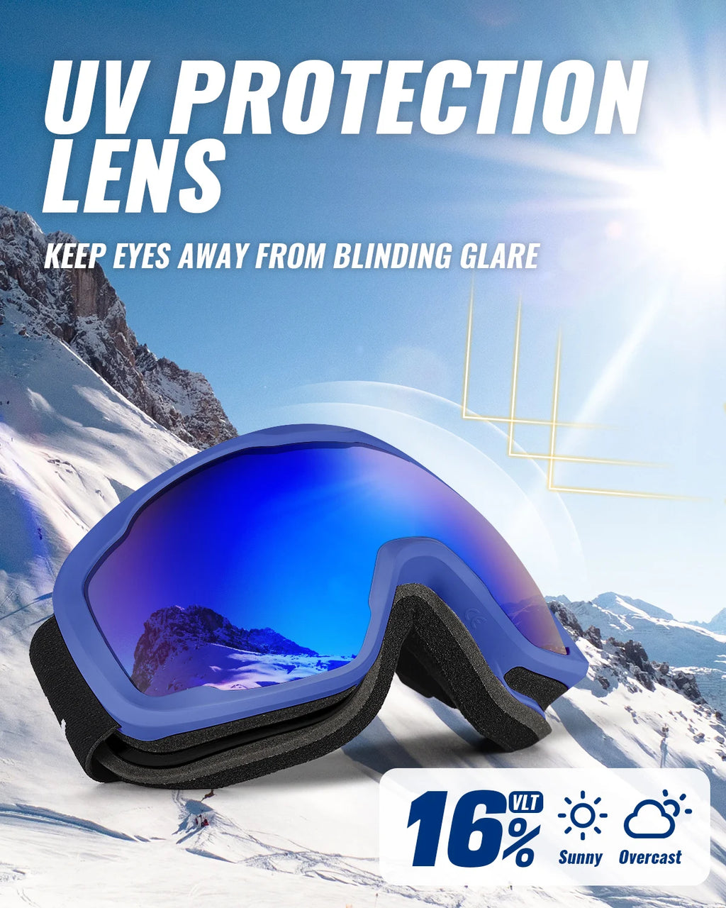 Gafas de esquí VICTGOAL con lentes de protección UV, antivaho, para deportes de invierno, gafas para hombres y mujeres, accesorios para snowboard, skateboard y motocicleta.