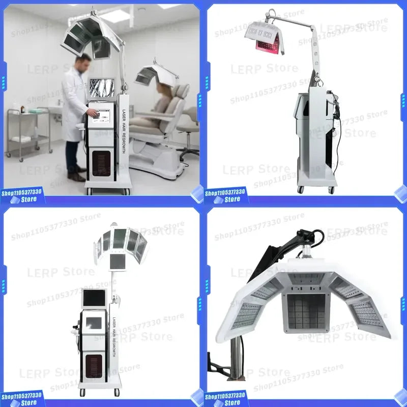 Máquina de crecimiento capilar con láser de diodo 650nm, cuidado del cuero cabelludo, anticaída, terapia de fotones LLLT PDT, equipo de belleza para salón y spa.
