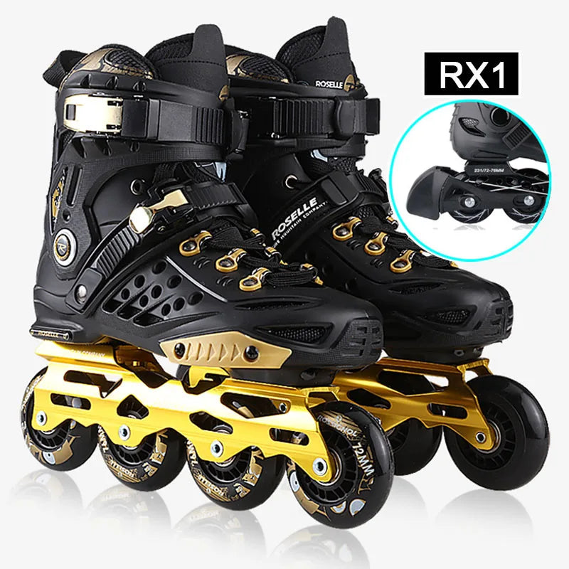 Roselle-Patines en línea profesionales para adultos y niños, zapatos de patinaje, Slalom, deslizantes, talla 35 a 46