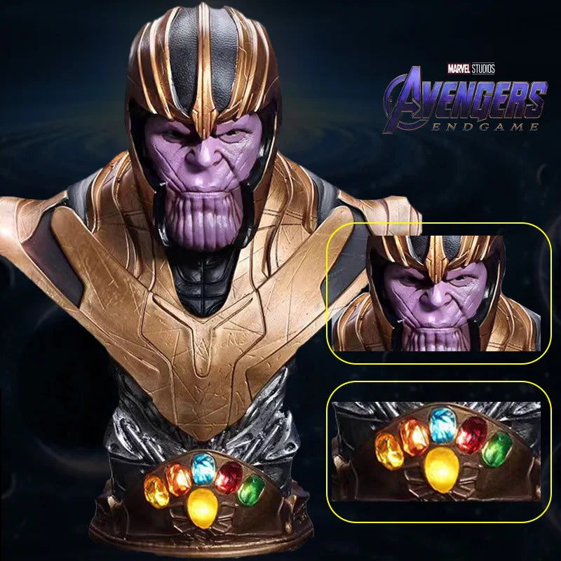 Marvel Avengers Quality Thanos Bust 38cm Quality Hand-made Model Statue Figure Living Room Decoration Large Resin Collection Gif