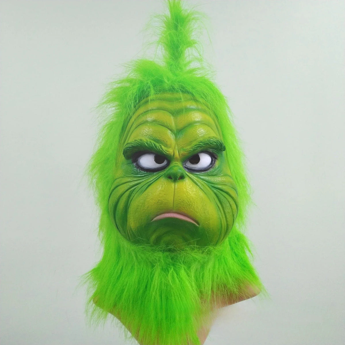 Máscara de monstruo de pelo verde, máscara de Cosplay de monstruo de piel verde, máscara de Halloween, guante de látex de Anime, máscaras Grinch verdes