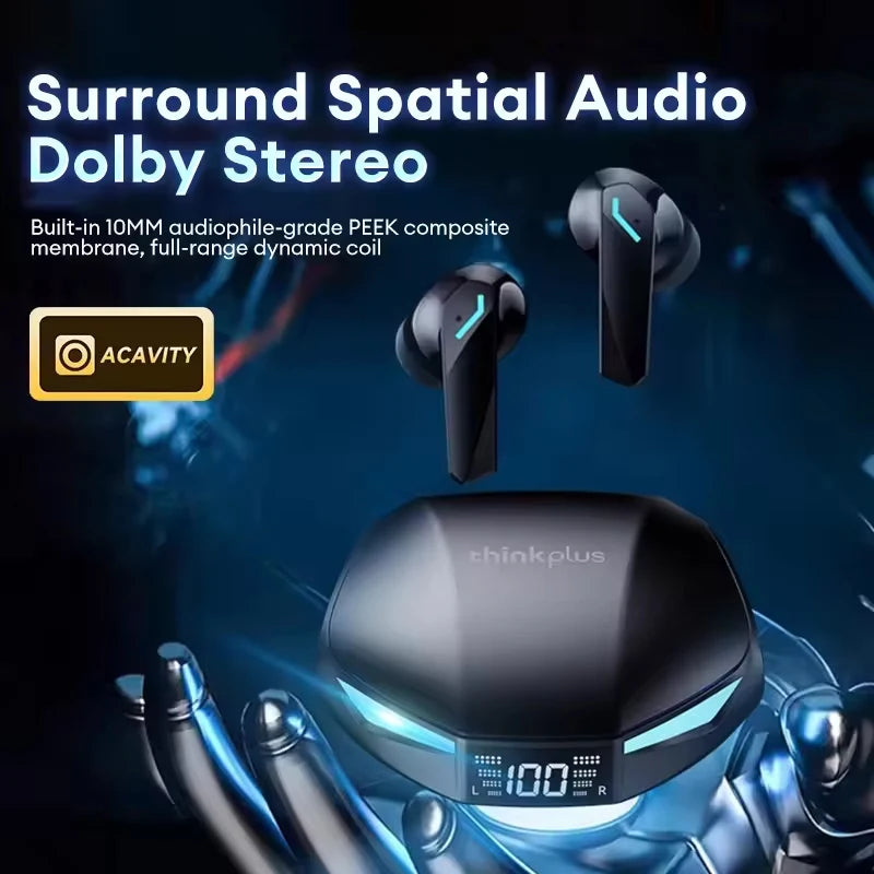 Lenovo New  XT53 Bluetooth V5.4 Earphones LED Power Display Gaming Headphones Waterproof Anti-sweat Upgraded Wireless Earbud
