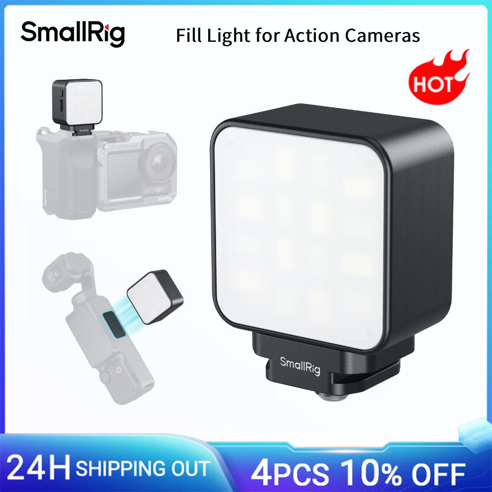 Luz de Relleno SmallRig para Cámaras de Acción, Montaje Magnético y con Soporte Cold Shoe, 3 Configuraciones de Temperatura de Color para Grabación de Vlogs y Selfies 5446