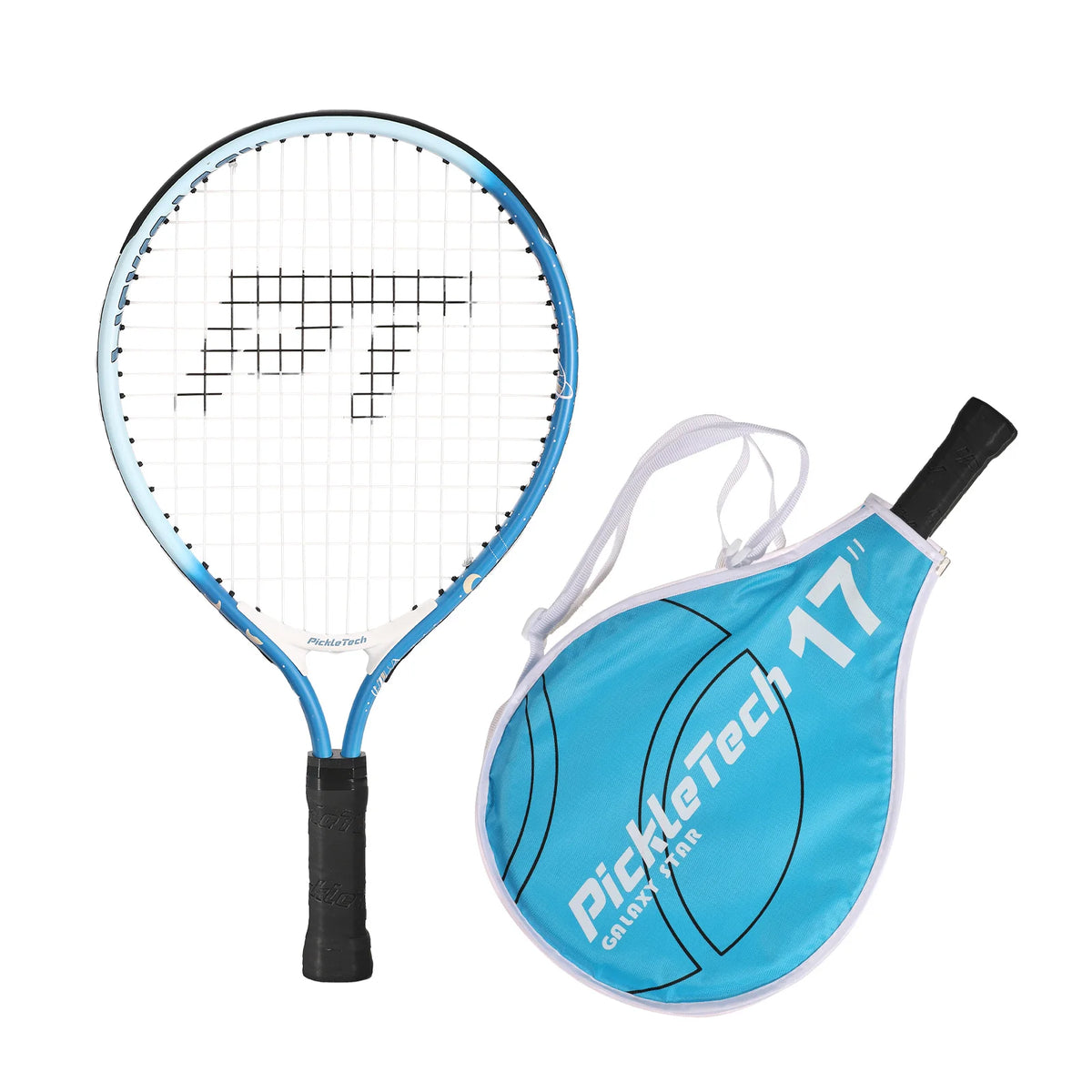 AMASPORT&PickleTech Raqueta de Tenis para Niños de 17 Pulgadas, Raqueta de Tenis de Aluminio con Bolsa para Niños Pequeños, Raquetas para Jugar al Aire Libre/Interior
