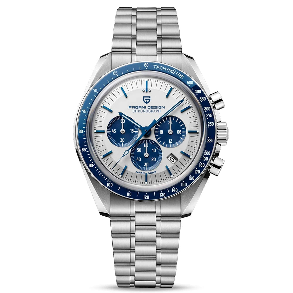 Relojes PAGANI DESIGN Moon 2026, nuevo reloj de cuarzo de lujo para hombre, cronógrafo con fecha automática, cristal de zafiro AR, reloj de pulsera resistente al agua 100M