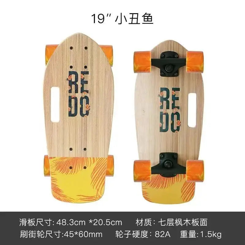 Mini monopatín portátil de 19 pulgadas, monopatín completo de arce, tabla de patín Drift Cruiser de alta velocidad para niños, adultos, principiantes, perro mascota