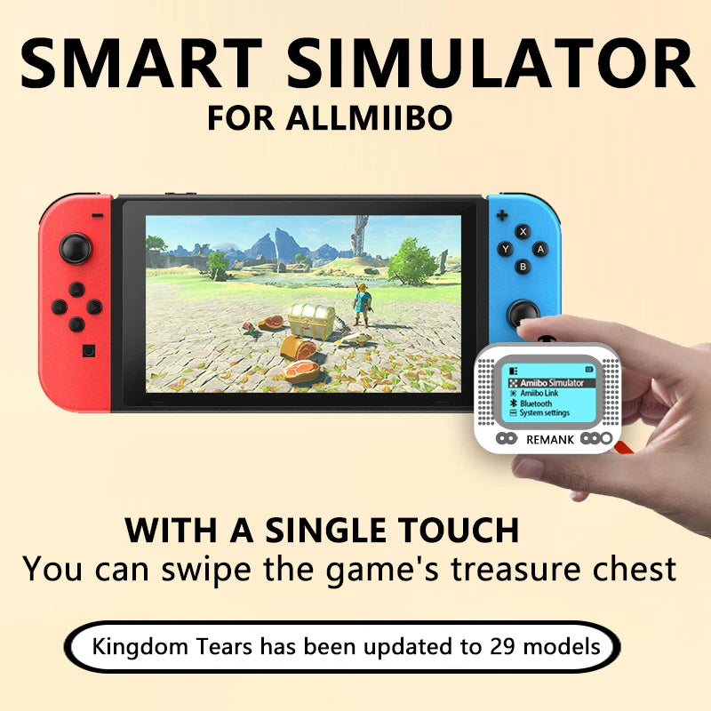 REMANK Emulador de Amiibo para Pixl, Simulador de Deslizamiento Infinito NFC para Emulador de Amiibo para Switch/Switch 2, Wii, 3DS, Accesorios de Juego