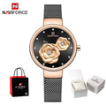 Original NAVIFORCE New Women's Quartz Watch Steel Belt Creative Design Women's Watch relogio feminino NF5013 package gifts 2026