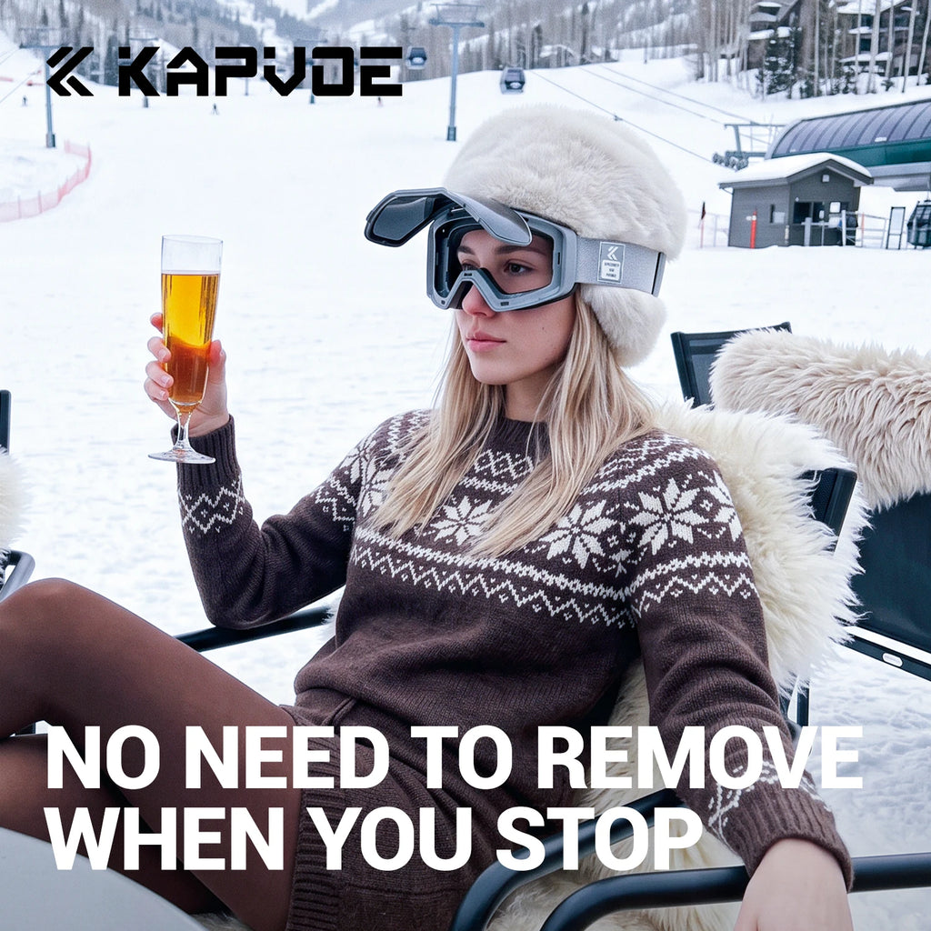 Gafas de Nieve Magnéticas con Protección UV400 Kapvoe, Gafas de Esquí Fotocromáticas para Hombre, Gafas de Snowboard Antivaho para Mujer, Equipo de Esquí