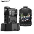 BOBLOV B4K5 4K cámara corporal IP68 GPS cámara desgastada por el cuerpo 128GB cámara de policía 2160P registro de vídeo base de carga cámara corporal de visión nocturna