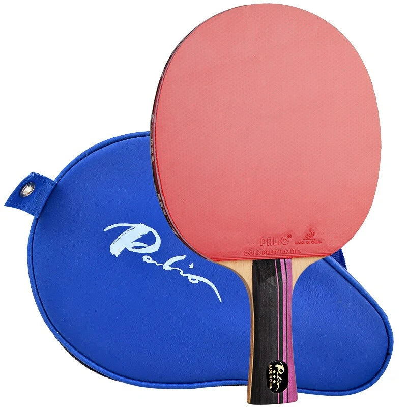 Raqueta de tenis de mesa de carbono Original PALIO de 3 estrellas con lazo de goma CJ8000 palo de Ping Pong de ataque giratorio ofensivo con bolsa