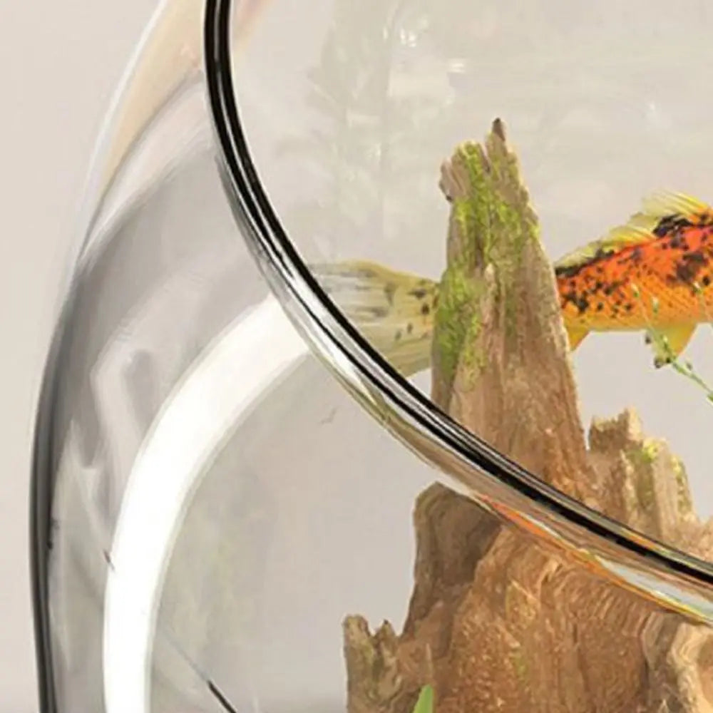 Durable Transparent Round Fish Tank Anti-broken Fall Resistant Fish Bowl Decorative Plastic Viewing Tank Living Room
