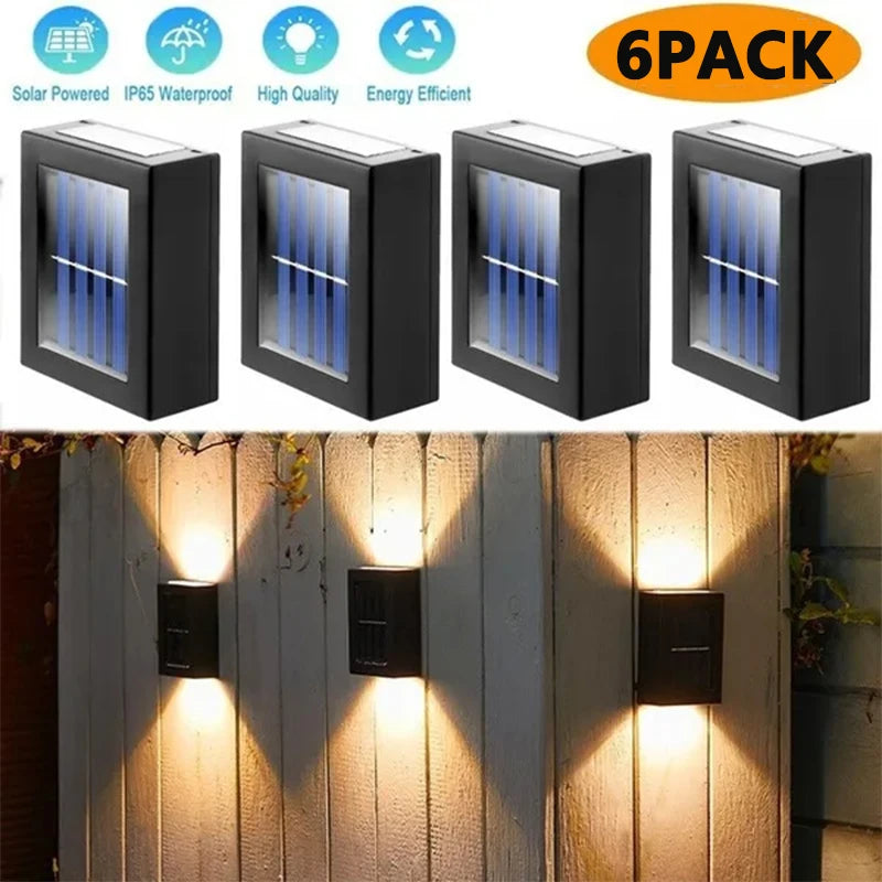 Luces solares de pared para exterior, lámpara de calle con energía solar, impermeable, para jardín, decorativa