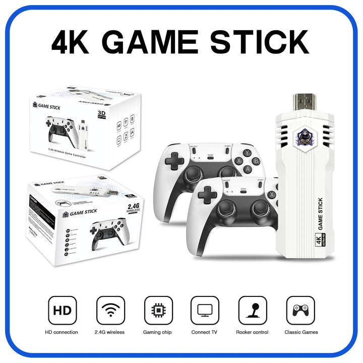 Consola de Videojuegos Retro X2L 4K HD con 2 Controles Inalámbricos, Más de 30000 Juegos Clásicos Integrados, Regalo para Entretenimiento en Casa y TV